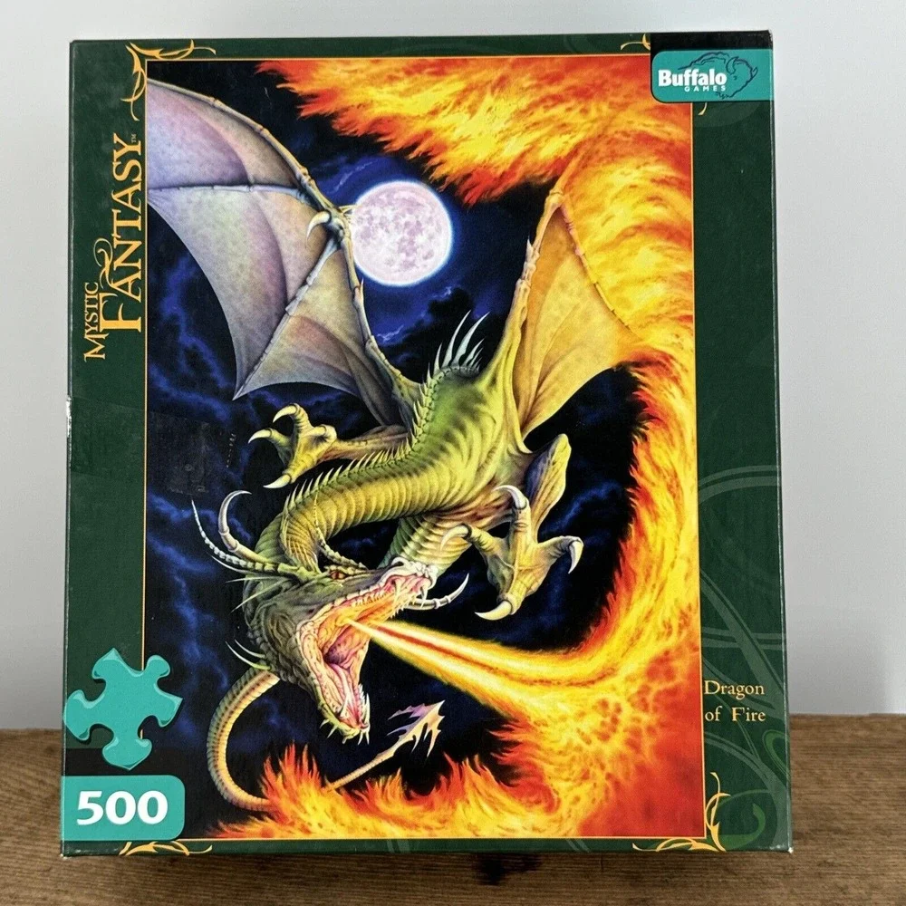 Puzzle Mystic Fantasy Dragon of Fire 500 Pieces w/Bonus Poster Buffalo Games